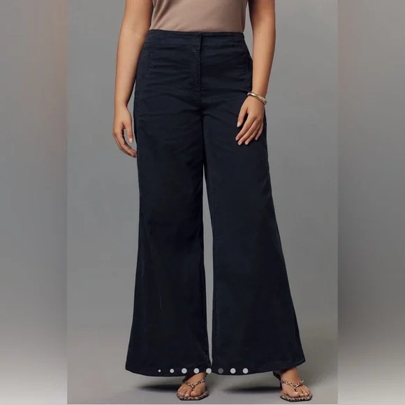 Anthropologie Maeve Scallop Wide-Leg Pants - Picture 2 of 15